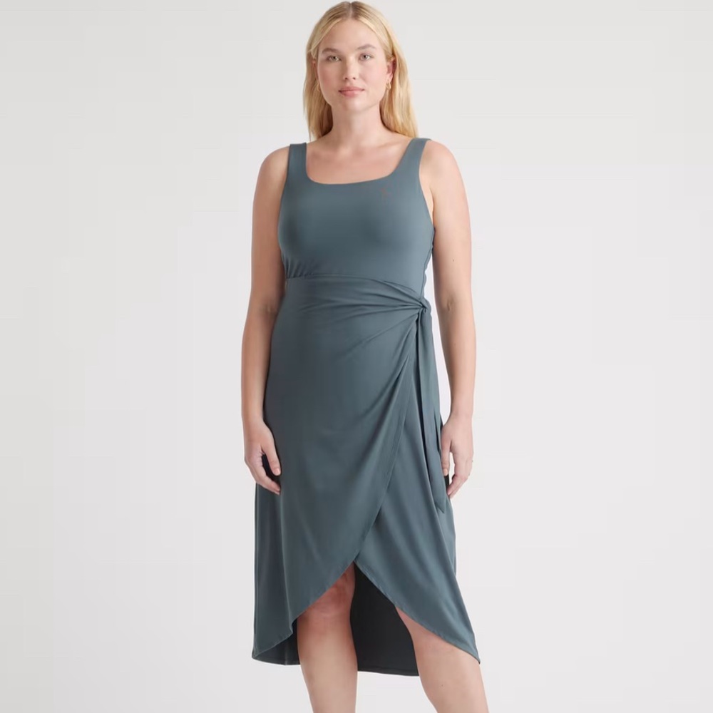 Quince Tencel Jersey Side-Tie Midi Dress